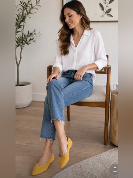 Rothy's Shoes - Rothy's Mustard Yellow Pointed-Toe Flats